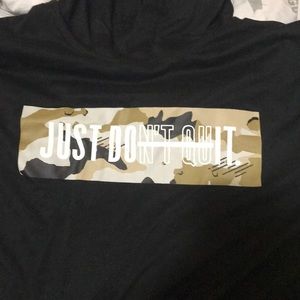 Nike motivational hooded t shirt